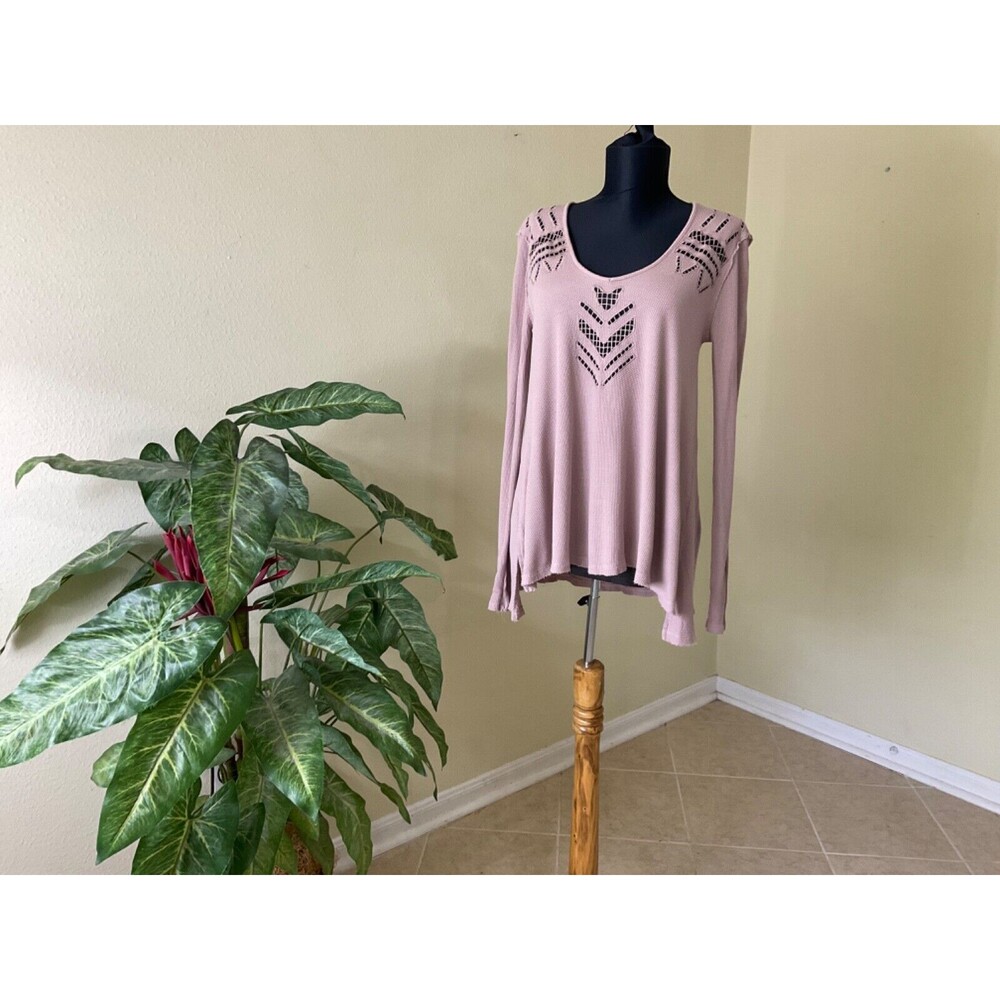 Free People We The Free Moonrise women XS Waffle Knit Cut Out S.W. Arrow designs